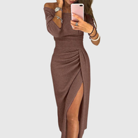 Lily | Chices Maxikleid mit Neckholder - Braun