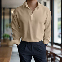 Tristan | Langarm-Polo für Herren - Khaki