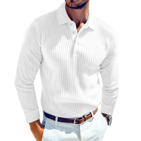 Daniel | Retro-Polo Herren stilvoll gestrickt mit Rippstruktur - Weiß