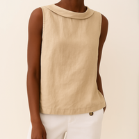 Serena | Damen Rollkragen Ärmelloses Top – Rollkragen Top Ärmellos Sommer 2026 - Beige