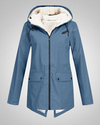 Melanie | Damen Gefütterte Reißverschluss Regenjacke - Blau