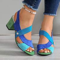 Linda | Damen Komfort Blockabsatz Pumps – Stützende Block Heel Schuhe - Sky Blue
