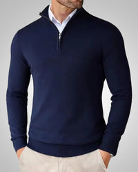 Kenneth | Herren Slim Fit Quarter-Zip Pullover - Blau