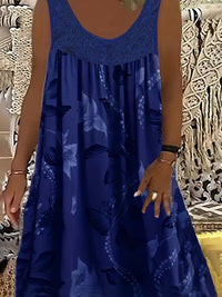 Samudri - Lockeres Armelloses Maxi Kleid Mit Rundhalsausschnitt - Marineblau