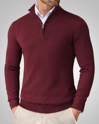 Werner | Herren Klassischer Rundhalskragen Kaschmirpullover - Rot