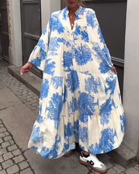 Ophelia - Langes Fließendes Kleid - Blau (Fast ausverkauft)