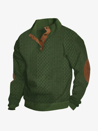 Moritz | Herren Casual Zopfmuster Regular Fit Pullover - Grün