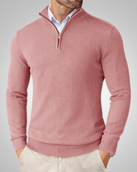 Werner | Herren Klassischer Rundhalskragen Kaschmirpullover - Rosa