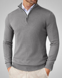 Kenneth | Herren Slim Fit Quarter-Zip Pullover - Dunkelgrau