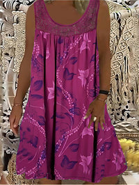 Samudri - Lockeres Armelloses Maxi Kleid Mit Rundhalsausschnitt - Rosa