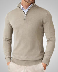 Kenneth | Herren Slim Fit Quarter-Zip Pullover - Beige