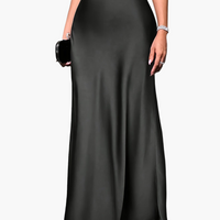 Damen Elegante Lange Rock – Festliche und Abendnutzung - Schwarz