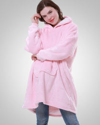 Susanne | Damen Kuschelige Oversized Kapuzendecke - Hellrosa