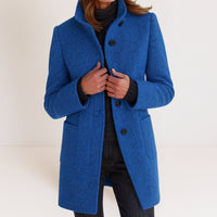 Victoria | Damenjacke mit hohem Kragen luxuriös - Blau