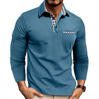 Rupert - Bequemes Herren-Langarm-Poloshirt - Hellblau