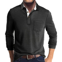 Marty - Komfortables Herren-Poloshirt mit langen Ärmeln - Dunkelgrau