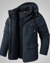 John | Herren Kapuze Gepolsterter Winter Parka - Blau