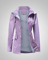 Anneliese | Damen Kapuze Kordelzug Regenjacke - Lila