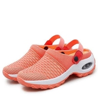 Henrike - Damen Slip-On Sneaker mit Mesh und Riemen - Orange