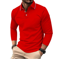 Rafael | Premium Polo Herren stilvoll mit kontrastierendem Kragen - Rot