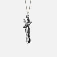 Mia | Elegante Halskette Damen Ewige Liebesumarmung - Silber & Schwarz