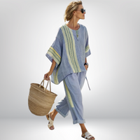 Daisy | Boho Komplett mit Streifen - Blau