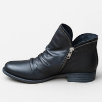 Karin - Damen Bequeme Orthopädische Stiefel mit Fußbett - Schwarz