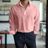 Tristan | Langarm-Polo für Herren - Rosa