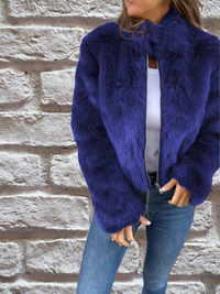 Susanne | Damen Komfort Reissverschluss Herbstjacke - Blau