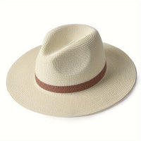 Sonnenhut mit breiter Krempe für Damen und Herren – SunShield Panama - Weiß