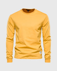 Eric | Herren Casual Slim Fit Langarm T-Shirt - Gelb