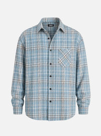 Simon | Herren Kariertes Heritage Flanell Hemd - Blau
