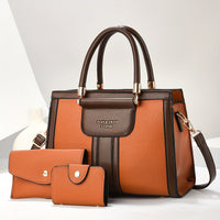 Luna | Damen Elegantes 3-Teiliges Leder Taschen Set – Elegantes 3-Teiler Leder Set - Brown