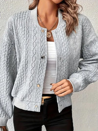 HELENE – Damen-Pulloverjacke – Elegante Strickjacke im Stilvollen Design - Grau