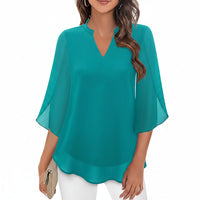 Brianna - Weit geschnittene Bluse mit eleganter Form - Aquagrün
