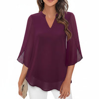 Brianna - Weit geschnittene Bluse mit eleganter Form - Weinrot