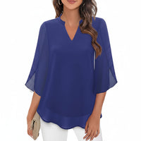 Brianna - Weit geschnittene Bluse mit eleganter Form - Blau