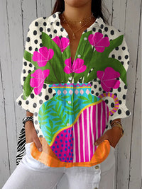 Waverly | Blühende Vase Bluse - Multicolor