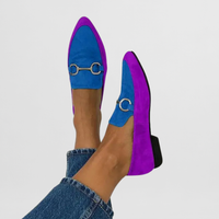 Amelia | Komfortable Damen Mokassins - Lila Blau