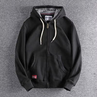 Max | Herren Zip-Hoodie Fleece Kapuzenpullover Casual - Schwarz
