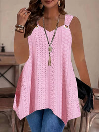 Ndeshiko - Elegantes Patchwork Oberteil im Lässigen Stil - Rosa