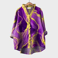 Bonnie™ - Elegante Sommerbluse - Gelb Violett