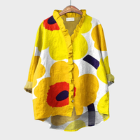 Maira | Oversized Leinen-Bluse - Gelb
