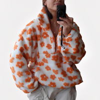 Elizabeth - Stylischer Pullover mit Blumendekoration - Orange