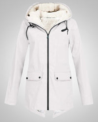 Melanie | Damen Gefütterte Reißverschluss Regenjacke - Weiß