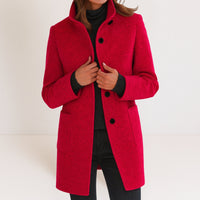 Victoria | Damenjacke mit hohem Kragen luxuriös - Rot