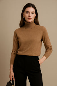 Ella | Damen Kaschmirpullover modern & komfortabel - Karamell