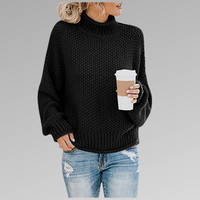 Natascha | Lockerer Winter Strickpullover - Schwarz
