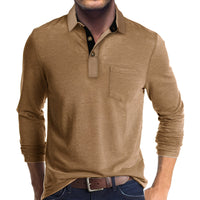 Marty - Komfortables Herren-Poloshirt mit langen Ärmeln - Khaki