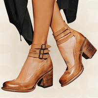 Nina - Damen Elegante Pumps mit Blockabsatz und Komfortpolsterung - Hellbraun